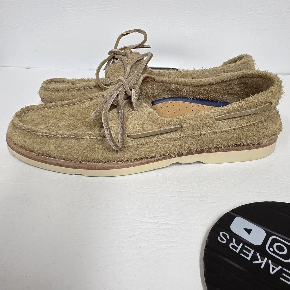 Sperry Top-Sider 2-Eye Sand Beige Suede Boat Shoes Men's Size 7.5